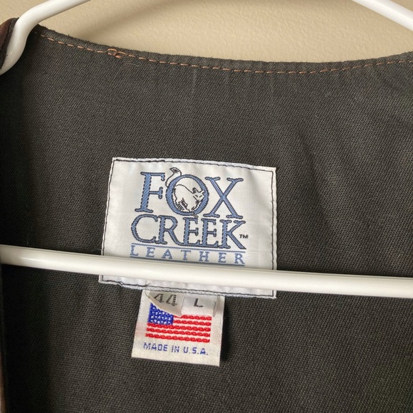 Fox Creek 100% Leather Skull & Gun Detail Motorcycle Vest L - Picture 7 of 7